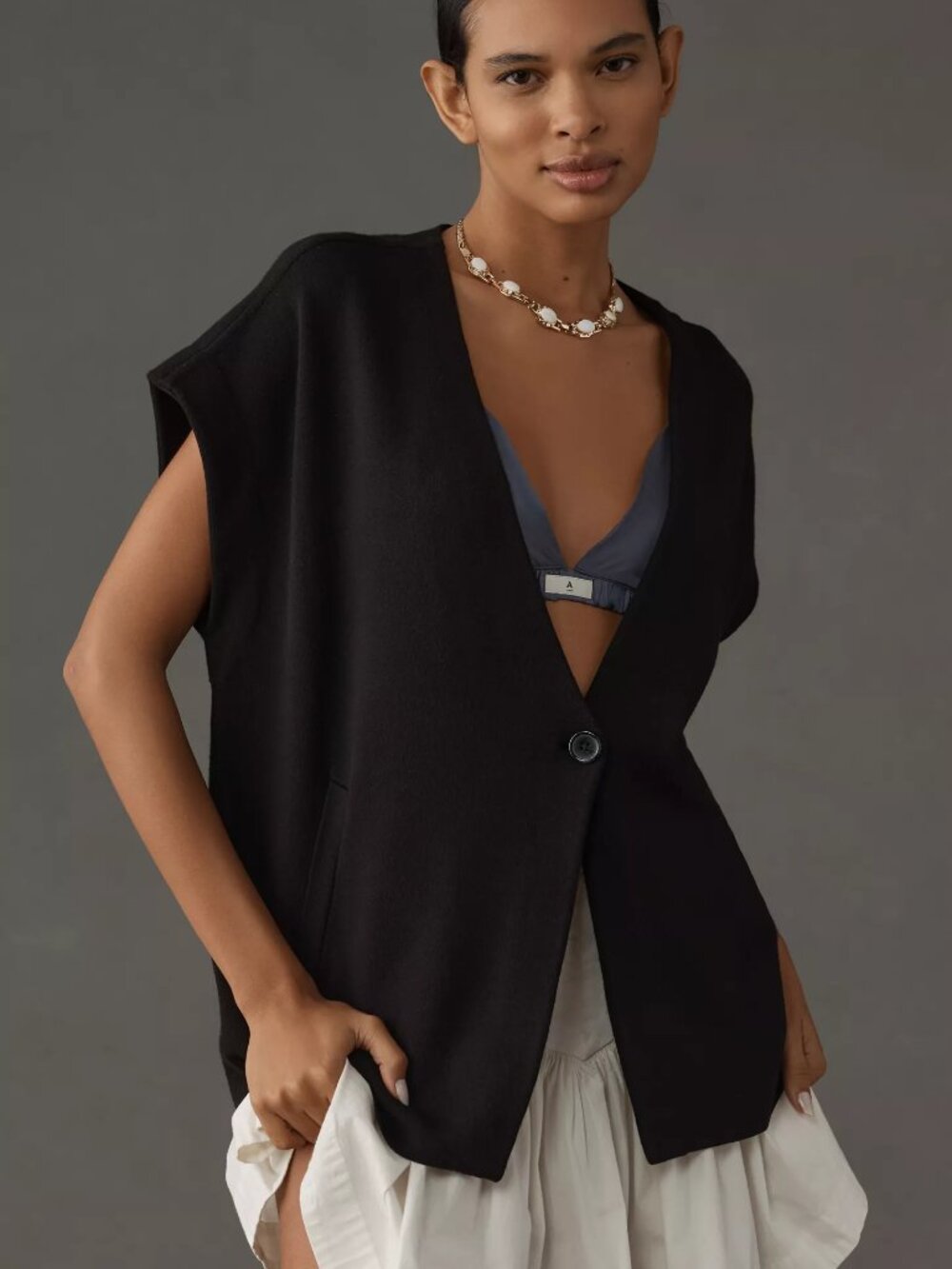 Anthropologie Maeve Oversized Muscle Sweater Vest, Size XS